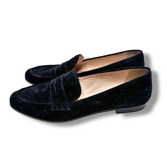 J. Crew Charlie Penny Loafers in Luxe Black Suede Italian Made Women’s Size 6.5 - Picture 3 of 9